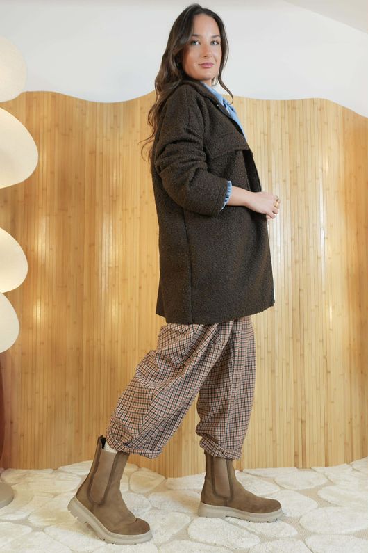 Eversley Stretch Boucle Barn Jacket Chocolate /15=